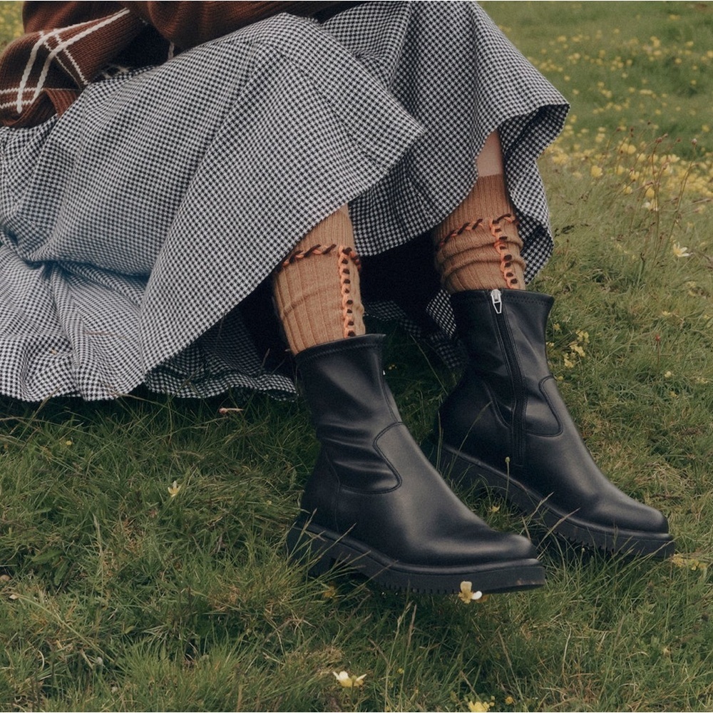 Dolce Vita Simaya H2O Waterproof Leather Platform Bootie Black